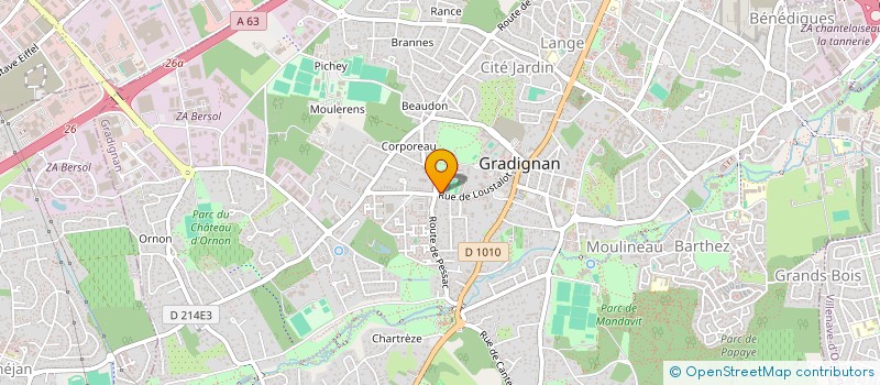 localisation de l'entreprise SCI BENGALI à GRADIGNAN