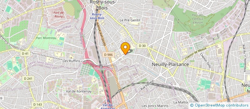 localisation de l'entreprise SCI BENHAMOU LAVOISIER 65 à ROSNY-SOUS-BOIS