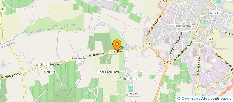 localisation de l'entreprise SCI BERCENT  BARBEZIEUX-SAINT-HILAIRE