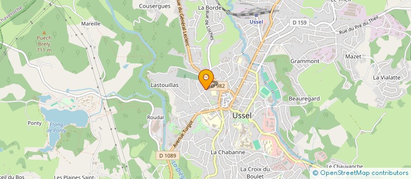 localisation de l'entreprise SCI BHM à USSEL