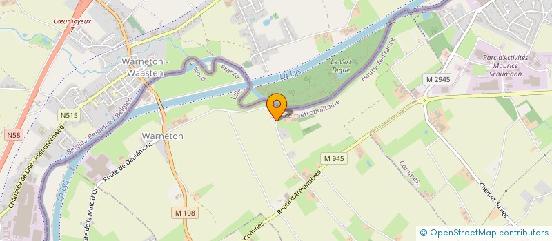 localisation de l'entreprise SCI BORD DE LYS  WARNETON