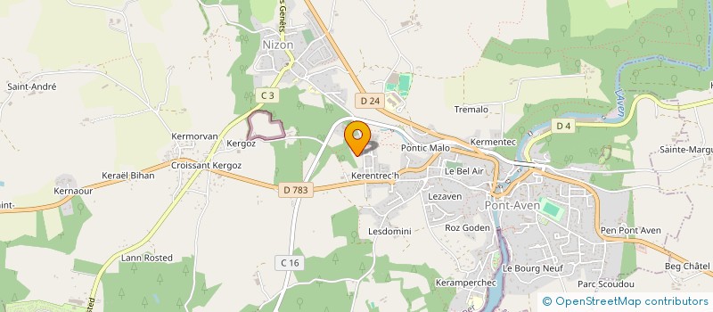 localisation de l'entreprise SCI BORD DE MER  PONT-AVEN