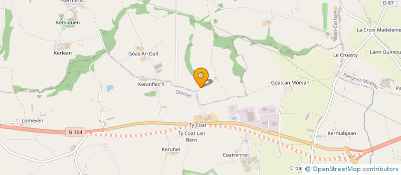 localisation de l'entreprise SCI BREIZH LANDE  MAEL-CARHAIX