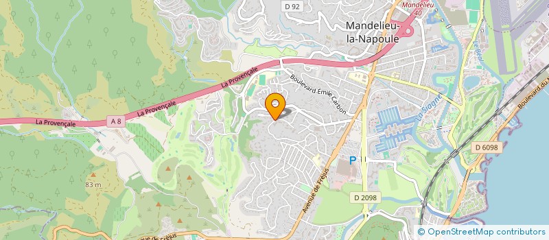 localisation de l'entreprise SCI BRICO2MI à MANDELIEU-LA-NAPOULE