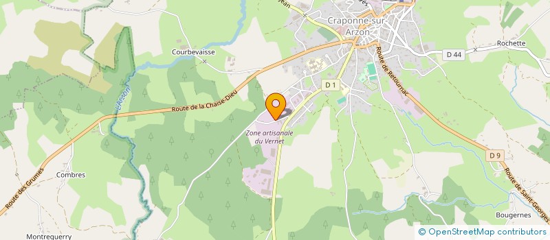 localisation de l'entreprise SCI BRUGIERE  CRAPONNE-SUR-ARZON