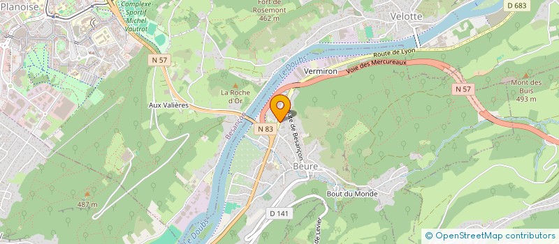 localisation de l'entreprise SCI CABINET DE KINESITHERAPIE DES MERCUREAUX  BEURE