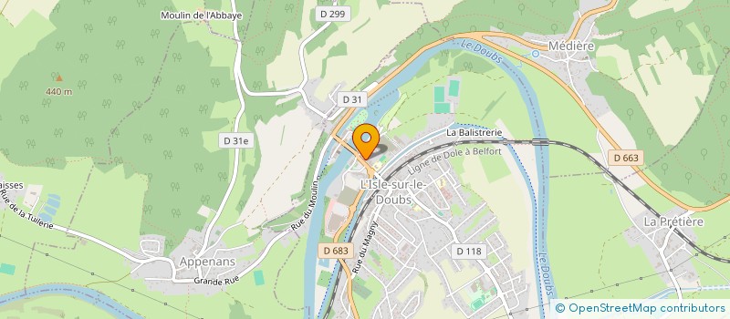 localisation de l'entreprise SCI CADUCEE  L'ISLE-SUR-LE-DOUBS