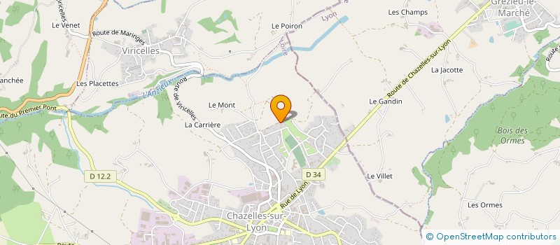 localisation de l'entreprise SCI CALPIT  CHAZELLES-SUR-LYON