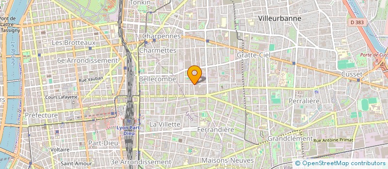 localisation de l'entreprise SCI CARREE  VILLEURBANNE