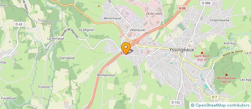 localisation de l'entreprise SCI CAS  YSSINGEAUX