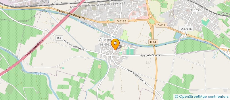 localisation de l'entreprise SCI CASACACOU à VILLENEUVE-LES-BEZIERS