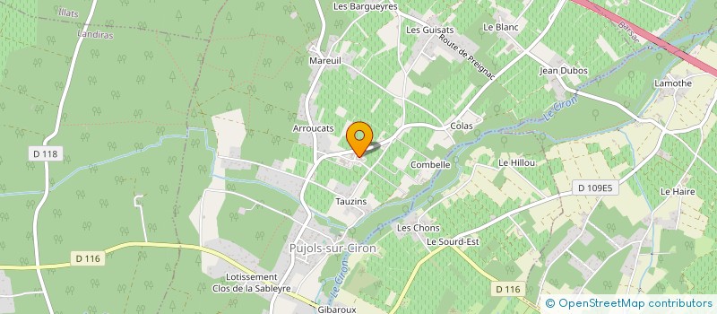 localisation de l'entreprise SCI CBD INVESTISSEMENTS  PUJOLS-SUR-CIRON