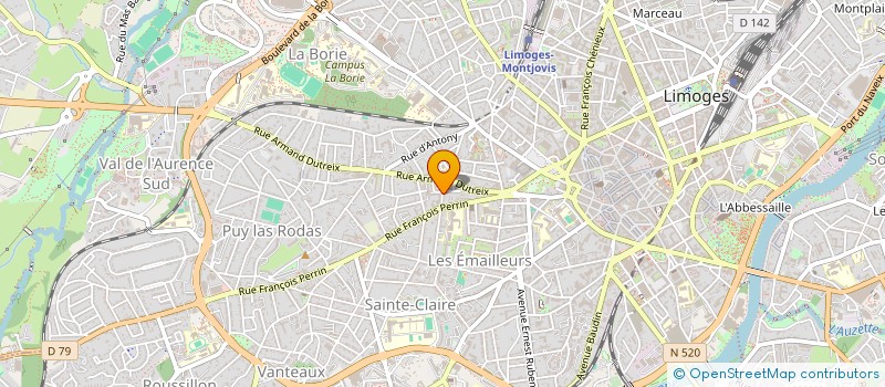 localisation de l'entreprise SCI CHAMOULAUD JACCARD à LIMOGES
