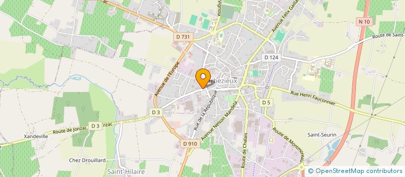 localisation de l'entreprise SCI CHAMVAR  BARBEZIEUX-SAINT-HILAIRE