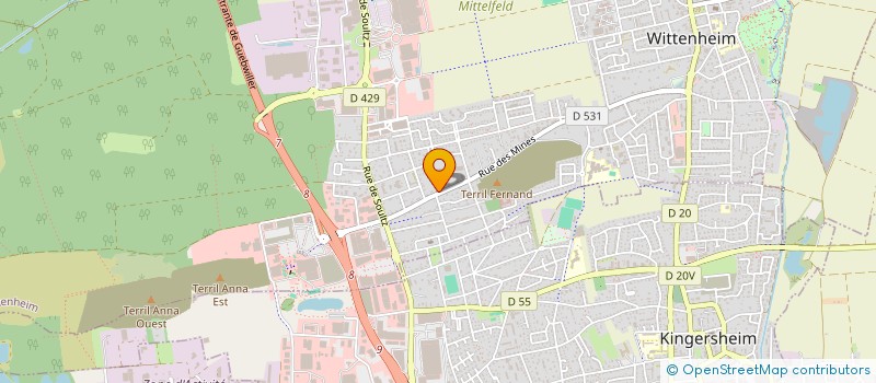 localisation de l'entreprise SCI CHANTAL  WITTENHEIM