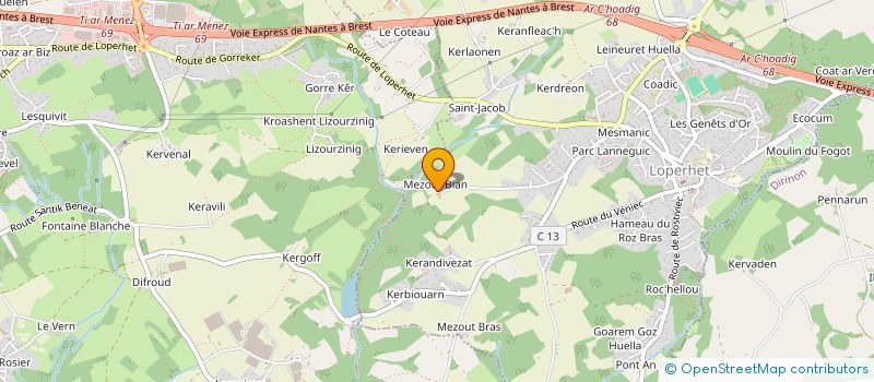 localisation de l'entreprise SCI CHAPDELAINE  LOPERHET