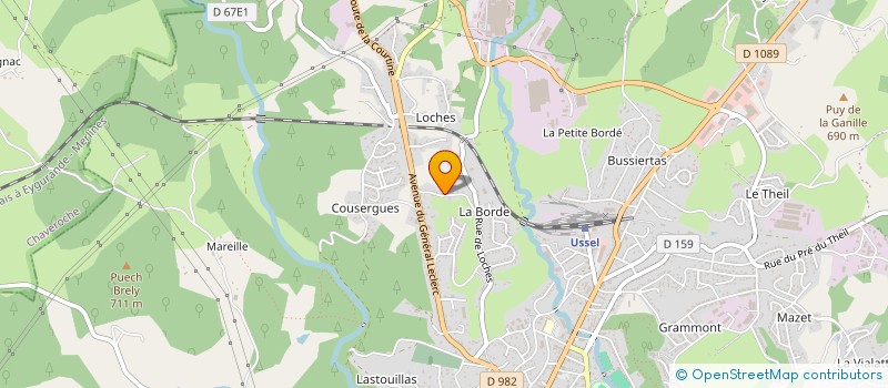localisation de l'entreprise SCI CHATEAU DE LA BORDE à USSEL