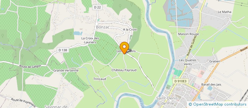 localisation de l'entreprise SCI CHATEAU PEYRAUD  BONZAC