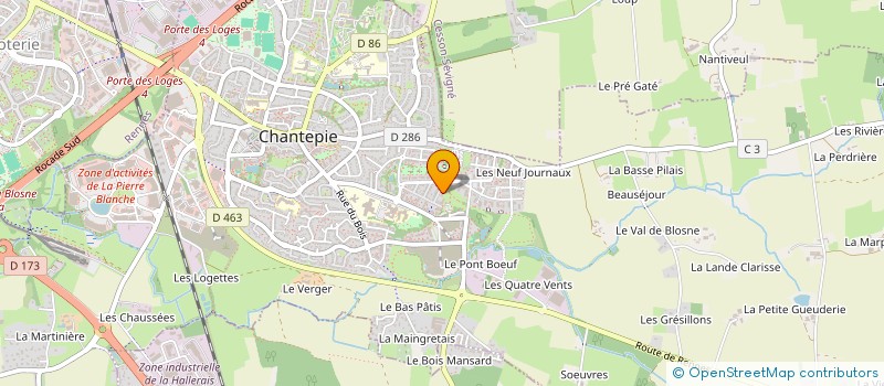 localisation de l'entreprise SCI CHEZ SISSI  CHANTEPIE