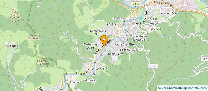 localisation de l'entreprise SCI CHOMARAT  LE CHEYLARD