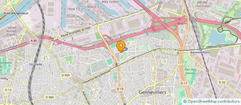 localisation de l'entreprise SCI CJA à GENNEVILLIERS