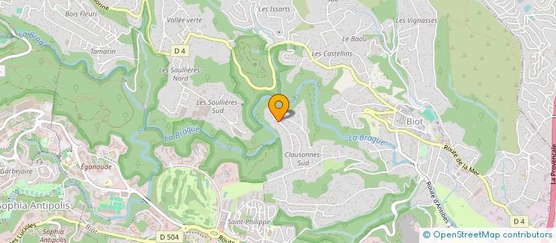 localisation de l'entreprise SCI CLANET.  BIOT