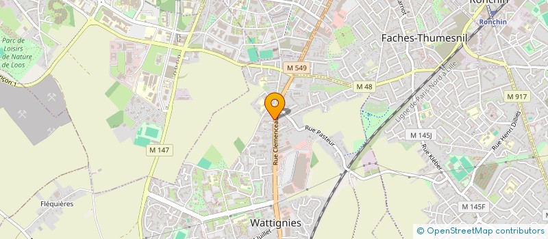 localisation de l'entreprise SCI CLEMENCEAU  WATTIGNIES