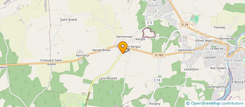 localisation de l'entreprise SCI CLEUN NIZON  PONT-AVEN