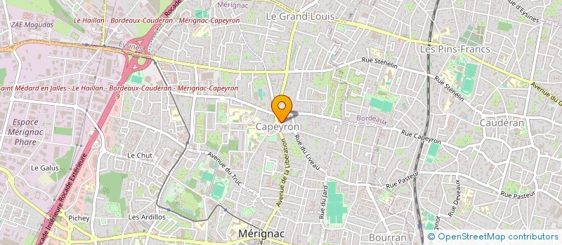 localisation de l'entreprise SCI CLINIQUE DENTAIRE DE CAPEYRON  MERIGNAC