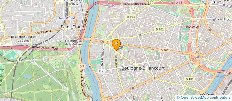 localisation de l'entreprise SCI CLOUDY à BOULOGNE-BILLANCOURT