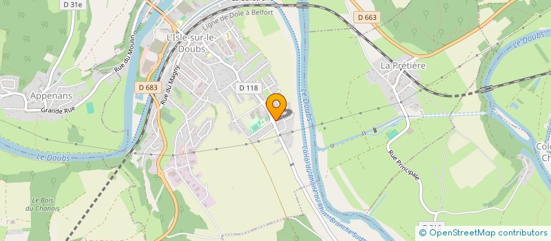 localisation de l'entreprise SCI COLIN  L'ISLE-SUR-LE-DOUBS