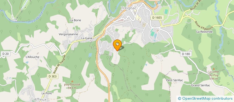 localisation de l'entreprise SCI CORREZE SERVICE  TREIGNAC