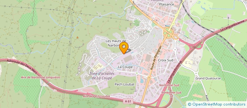 localisation de l'entreprise SCI  CP2M  NARBONNE