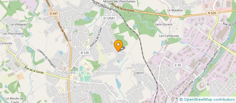 localisation de l'entreprise SCI D'ARSONVAL à COUZEIX