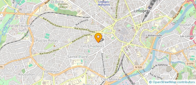 localisation de l'entreprise SCI D'ARSONVAL à LIMOGES