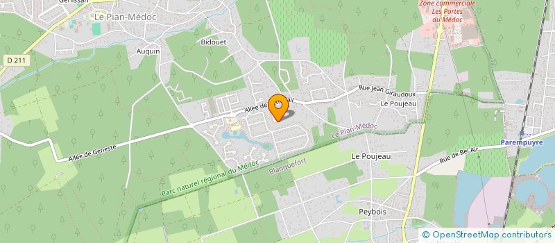 localisation de l'entreprise SCI D. BALTHAZAR à LE PIAN-MEDOC