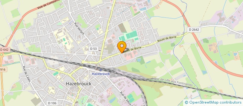 localisation de l'entreprise SCI D.M.C.K.  HAZEBROUCK