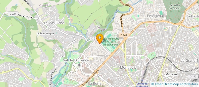 localisation de l'entreprise SCI DACEB à LIMOGES