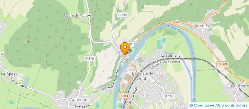 localisation de l'entreprise SCI DDS  L'ISLE-SUR-LE-DOUBS