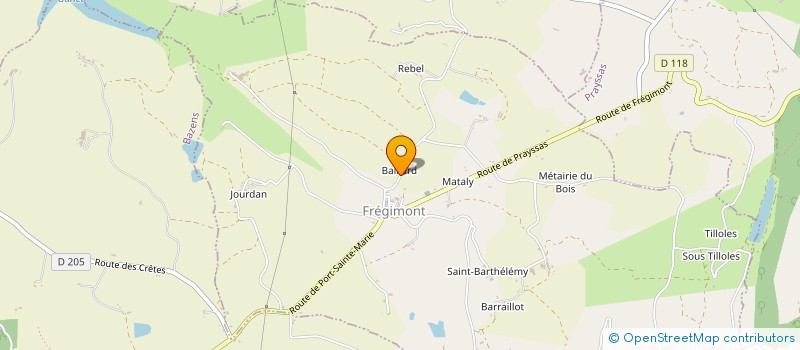localisation de l'entreprise SCI DE BAILLARD  FREGIMONT