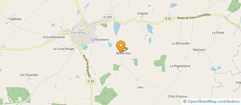 localisation de l'entreprise SCI DE BEAURIOUX à LESTERPS