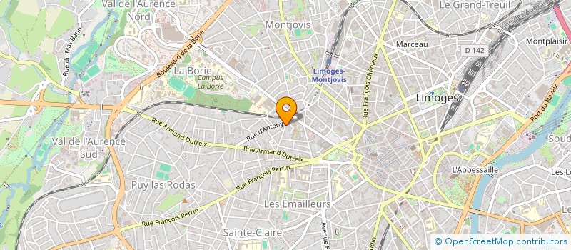 localisation de l'entreprise SCI DE BELLEVILLE à LIMOGES
