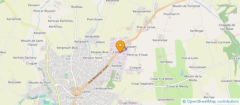 localisation de l'entreprise SCI DE CALLAC  PLABENNEC