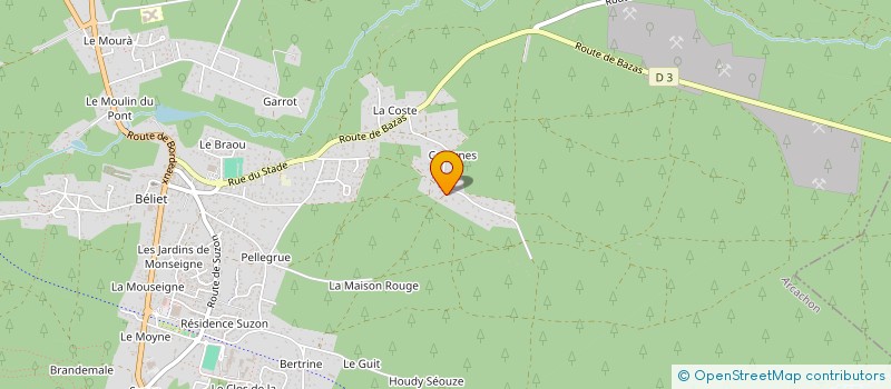 localisation de l'entreprise SCI DE CAVERNE  BELIN-BELIET