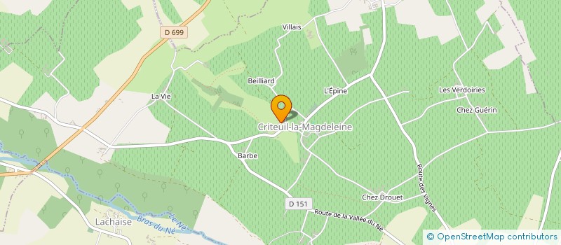 localisation de l'entreprise SCI DE CHEZ BARRAUD à CRITEUIL-LA-MAGDELEINE