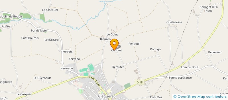 localisation de l'entreprise SCI DE CLETORET  CLEGUEREC