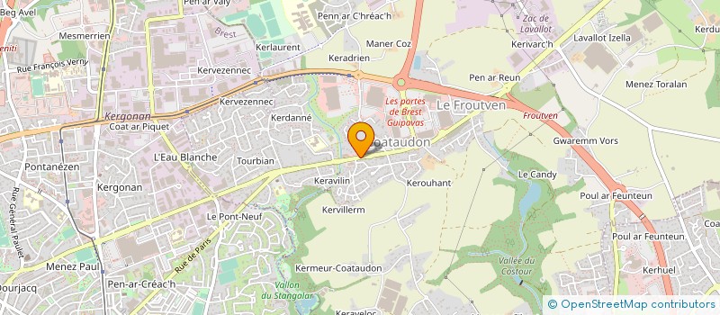 localisation de l'entreprise SCI DE COATAUDON  GUIPAVAS