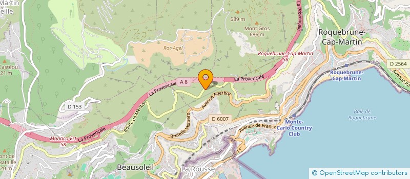 localisation de l'entreprise SCI DE CONSTRUCTION VENTE LA PERLE à ROQUEBRUNE CAP MARTIN