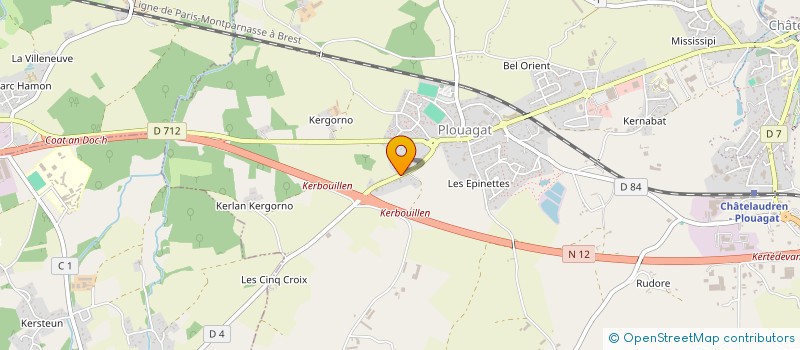 localisation de l'entreprise SCI DE KERBOUILLEN  CHATELAUDREN-PLOUAGAT