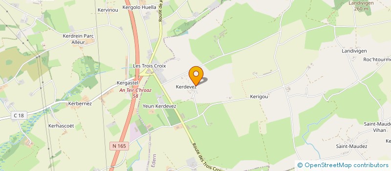 localisation de l'entreprise SCI DE KERDEVEZ  EDERN